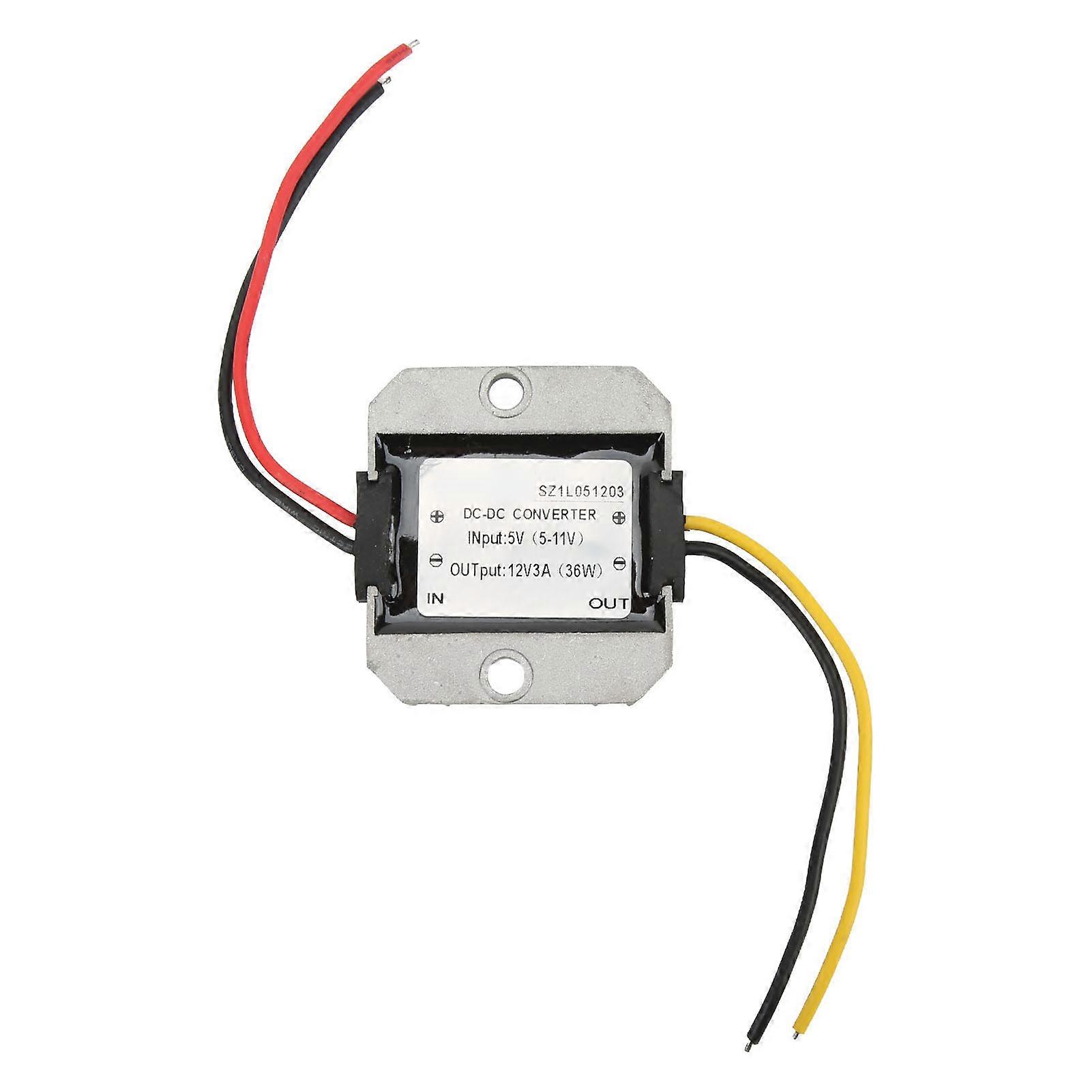 DC Boost Module Waterproof Die Cast Aluminum High Conversion Rate Step Up Converter Module 5 to 12V