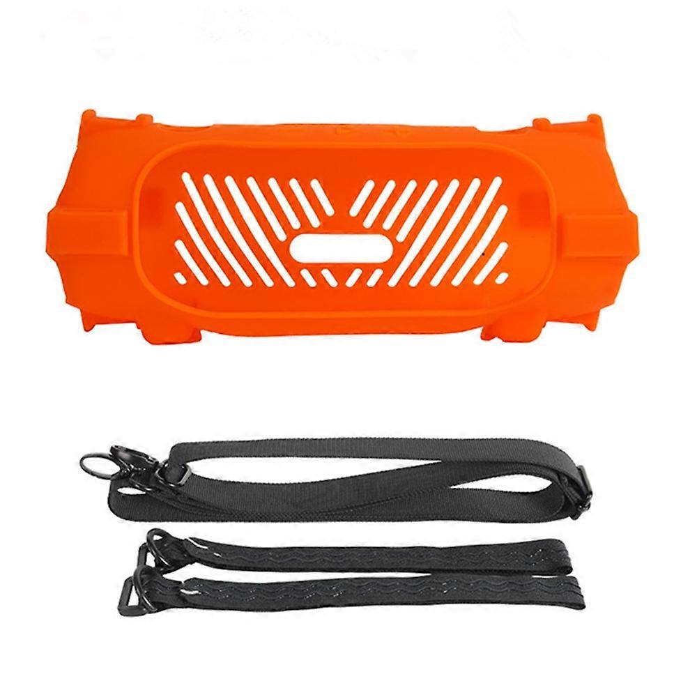For JBL Charge 6 Silicone Case Shockproof Dustproof Anti Scratch Speaker Protective Cover with Strap