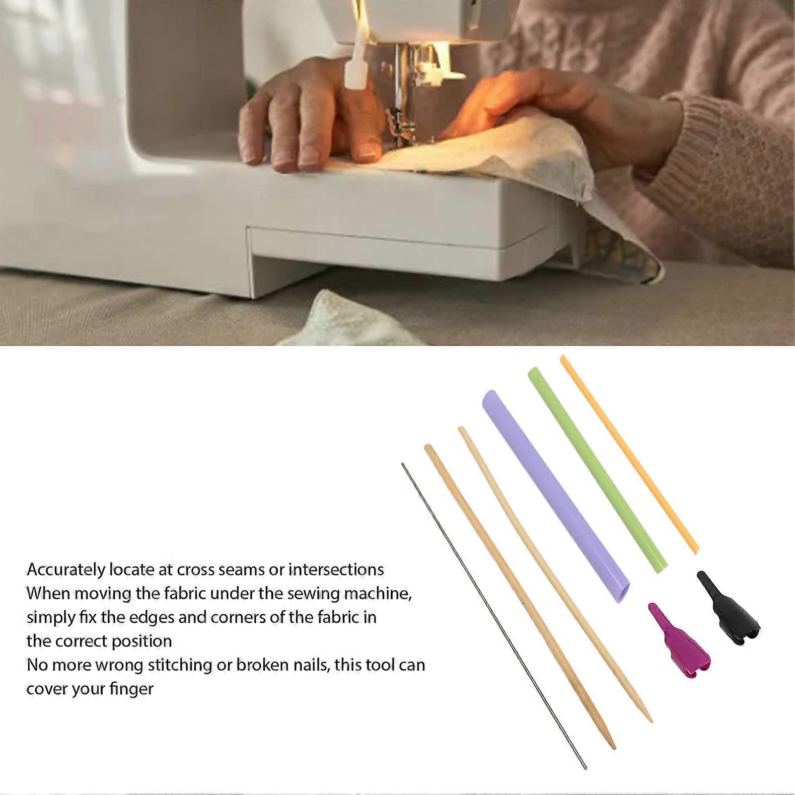 3 Pcs Fabric Tube Turner and 2 Pcs Fingerthing Pusher Thread Controller Practical Sewing Tool for Crafts