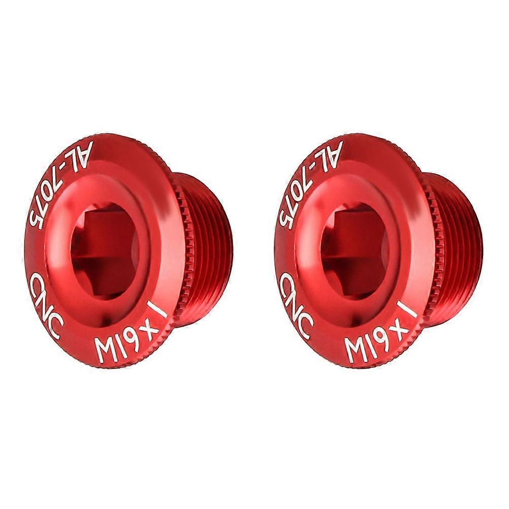 Aluminum Alloy Crank Cover Bolts Red Bike Accessory Easy to Use Universal Crank Fixing for Road and Mountain Bikes 2Pcs