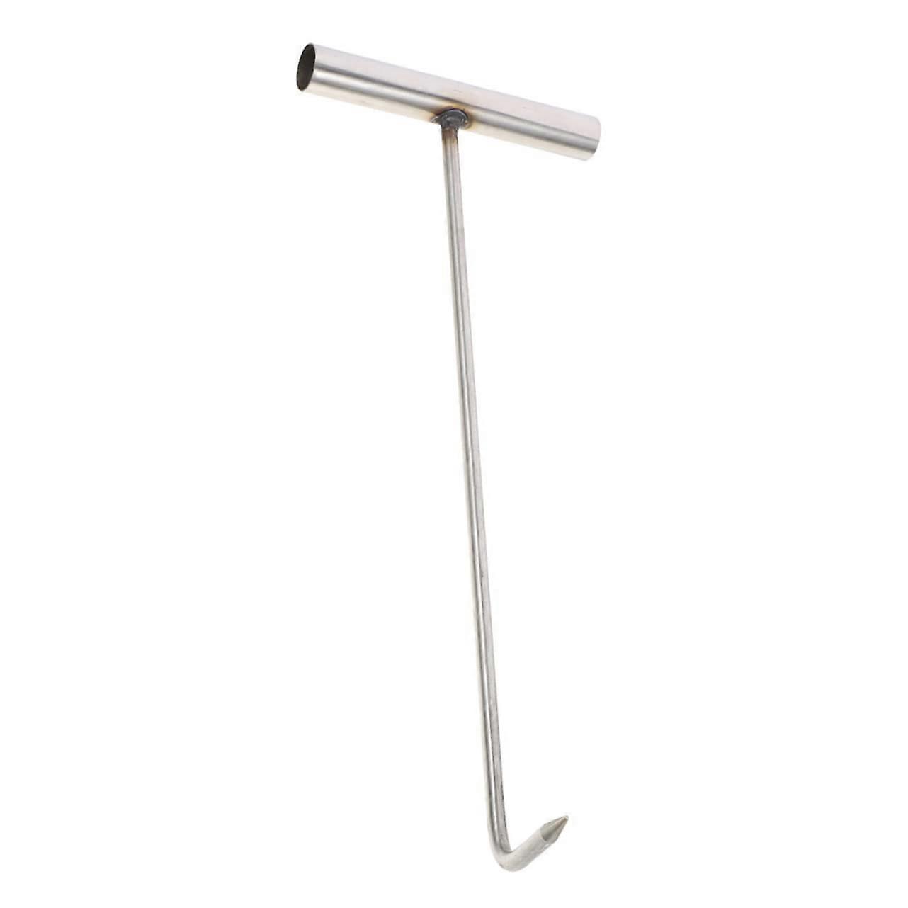 Robust manhole cover lifter for easy lifting and pulling of manhole covers, ergonomic handle for ...