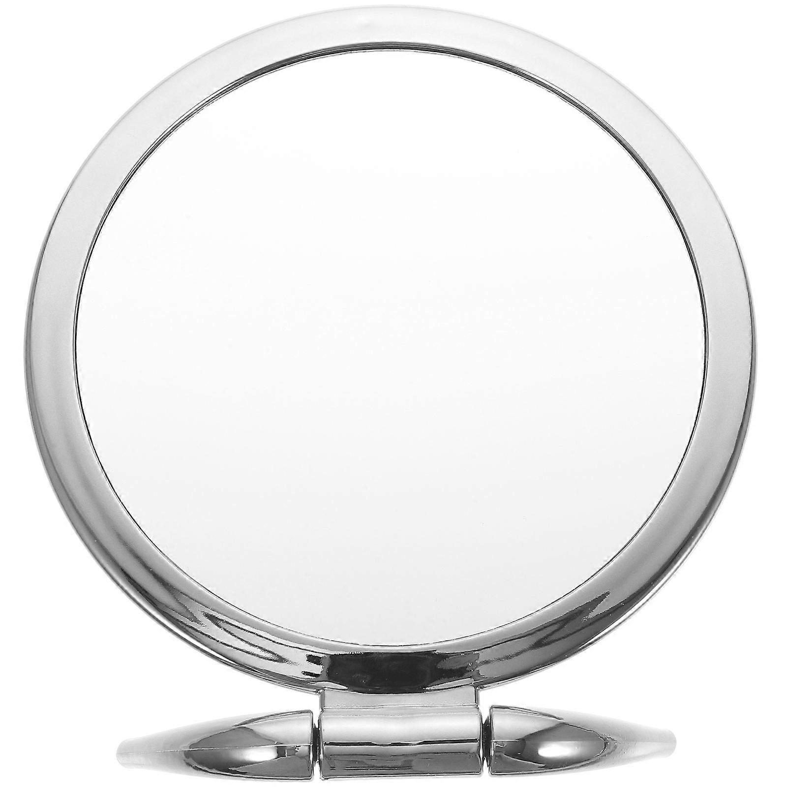 Magnifying Handheld Mirror Double Sided Folding Mirror for Makeup and Travel Silver Plastic 7.5