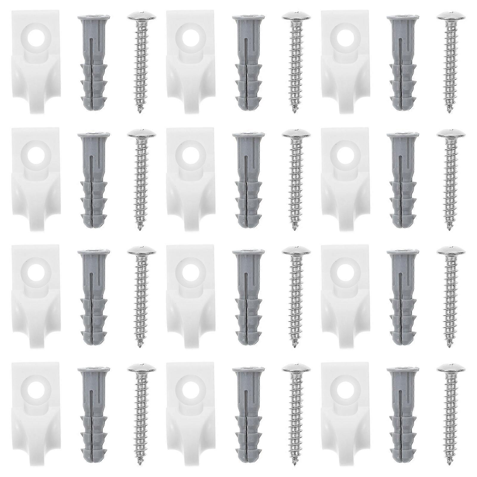 Wall Clips For Hanging Wire Shelf Bracket Abs Material Compact Design Shelving Accessories 2.70X1.60X1.20CM 12Pcs