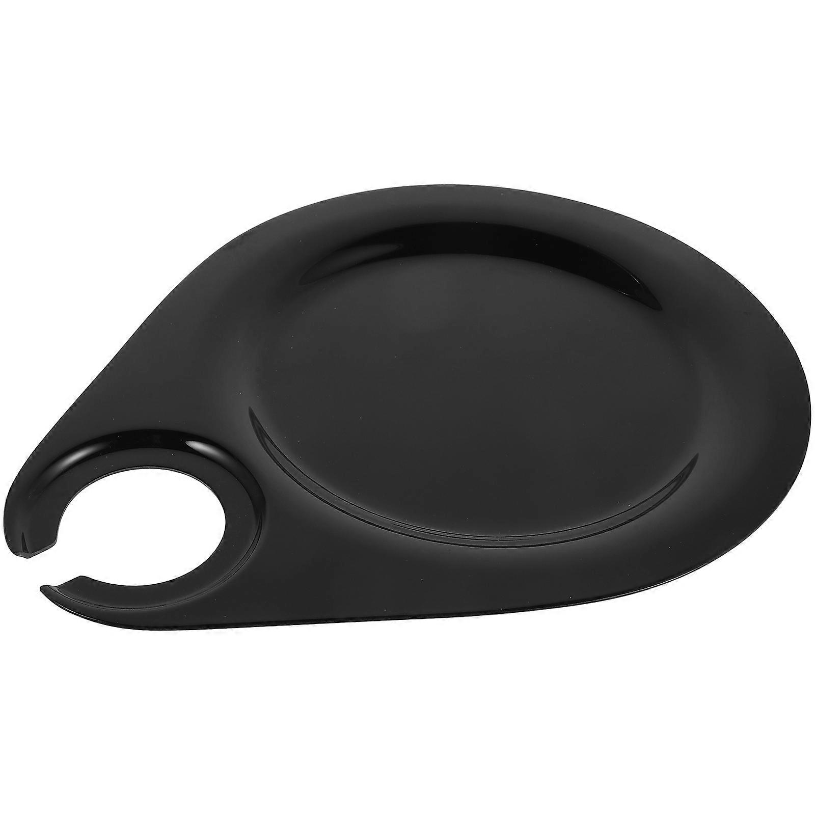 Black Wine Appetizer Plate with Glass Holder for Home Use and Easy to Clean