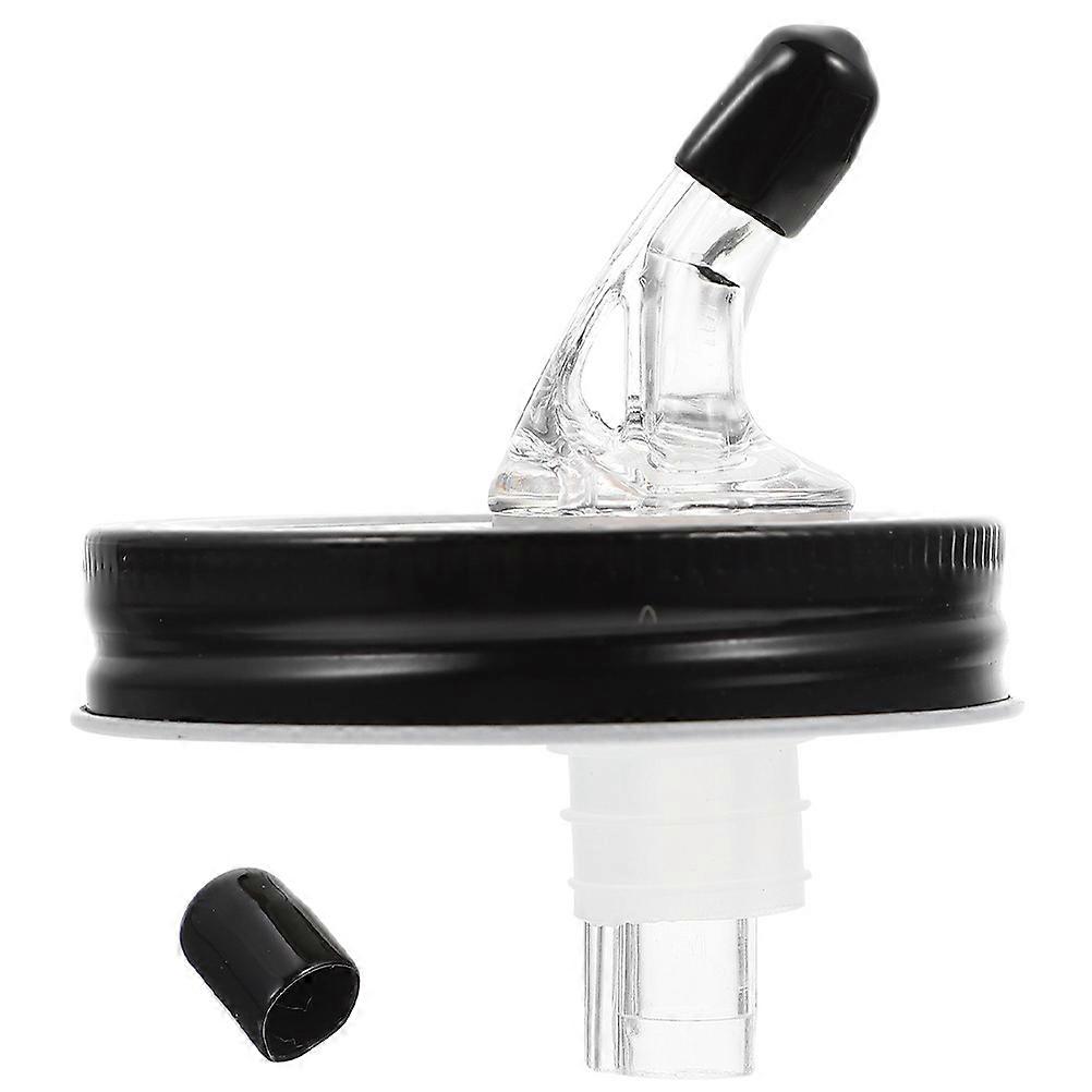 Mason Pour Lid Wine Pourer Airtight Seal Everyday Use 8.5X8CM Black Stainless Steel 1Set