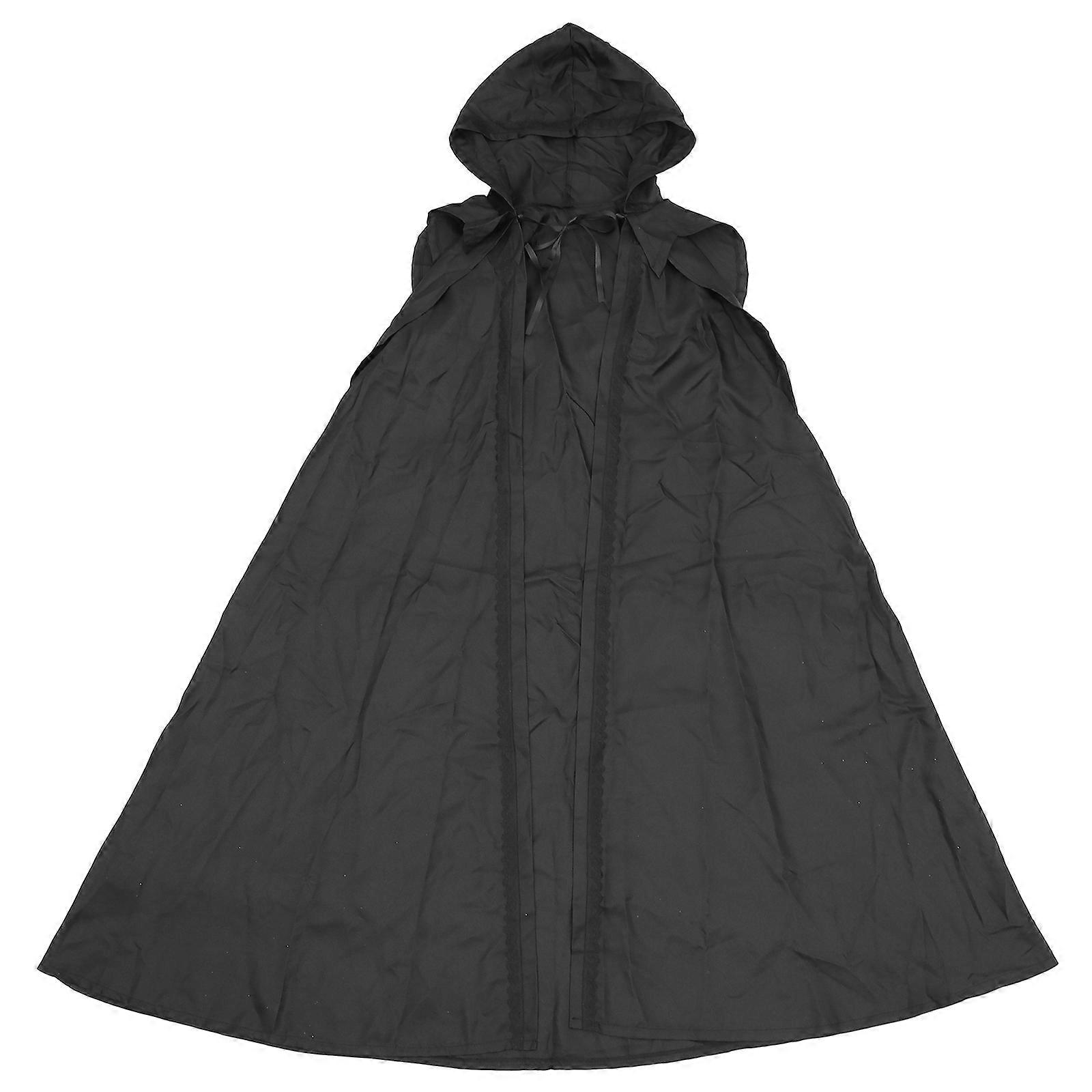 Halloween Black Cloak Role-Playing Party Wear Polyester M Size 1Pack