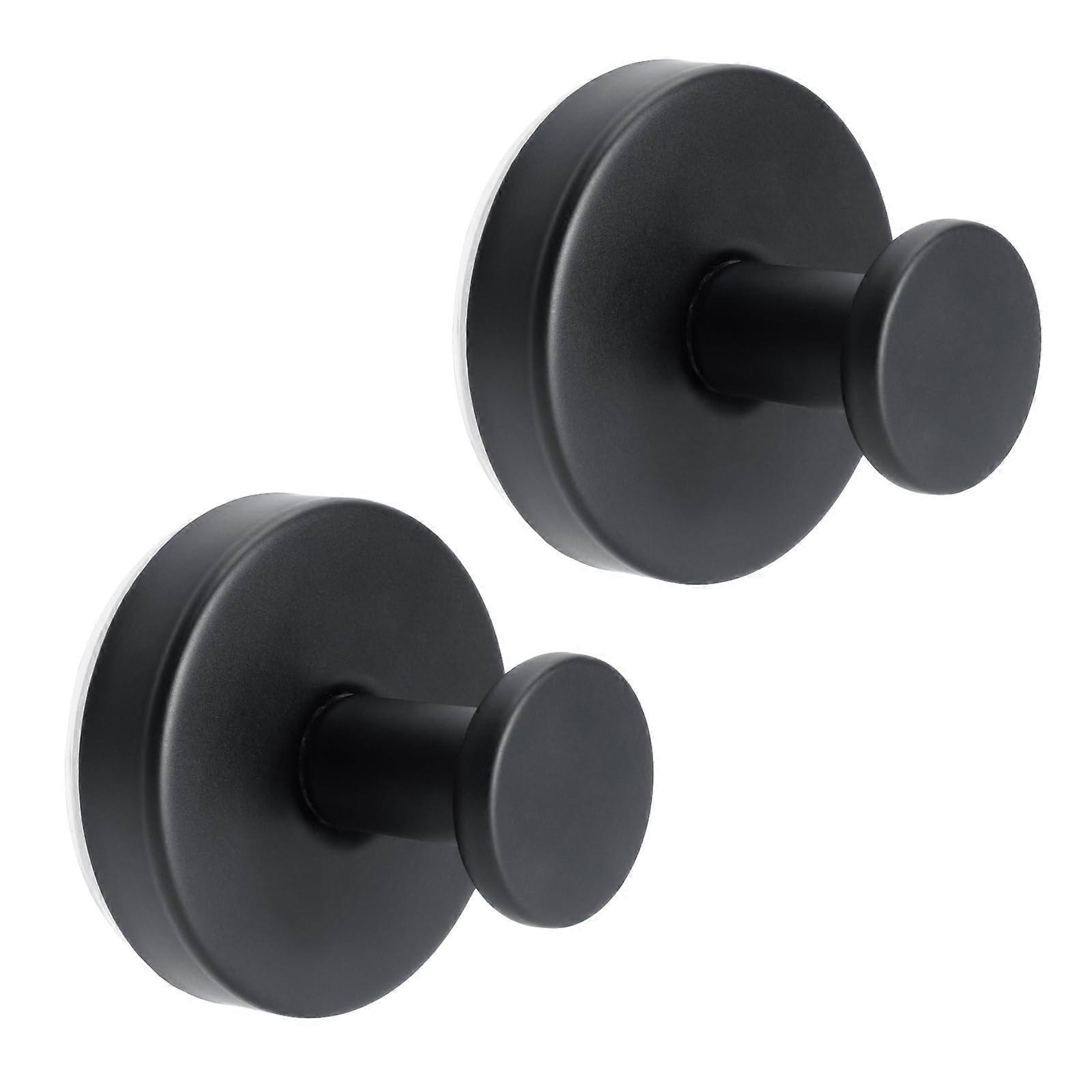 2 Pack Suction Cup Hooks Black, Extra Strong Towel Holders for Bathroom, Kitchen, Window, Glass