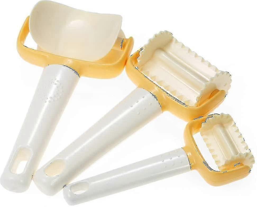 Plastic Cookie Mold Kit, Round Square Cutter, Cookie Roller 1set-white
