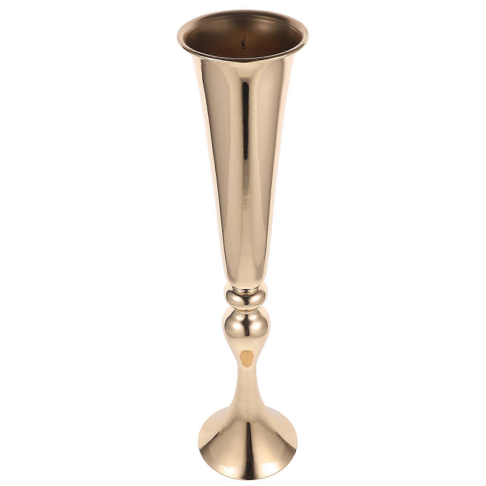 Golden Iron Vase for Decor Unique Elegant Design Adds Style to Any Room Perfect for Flowers and