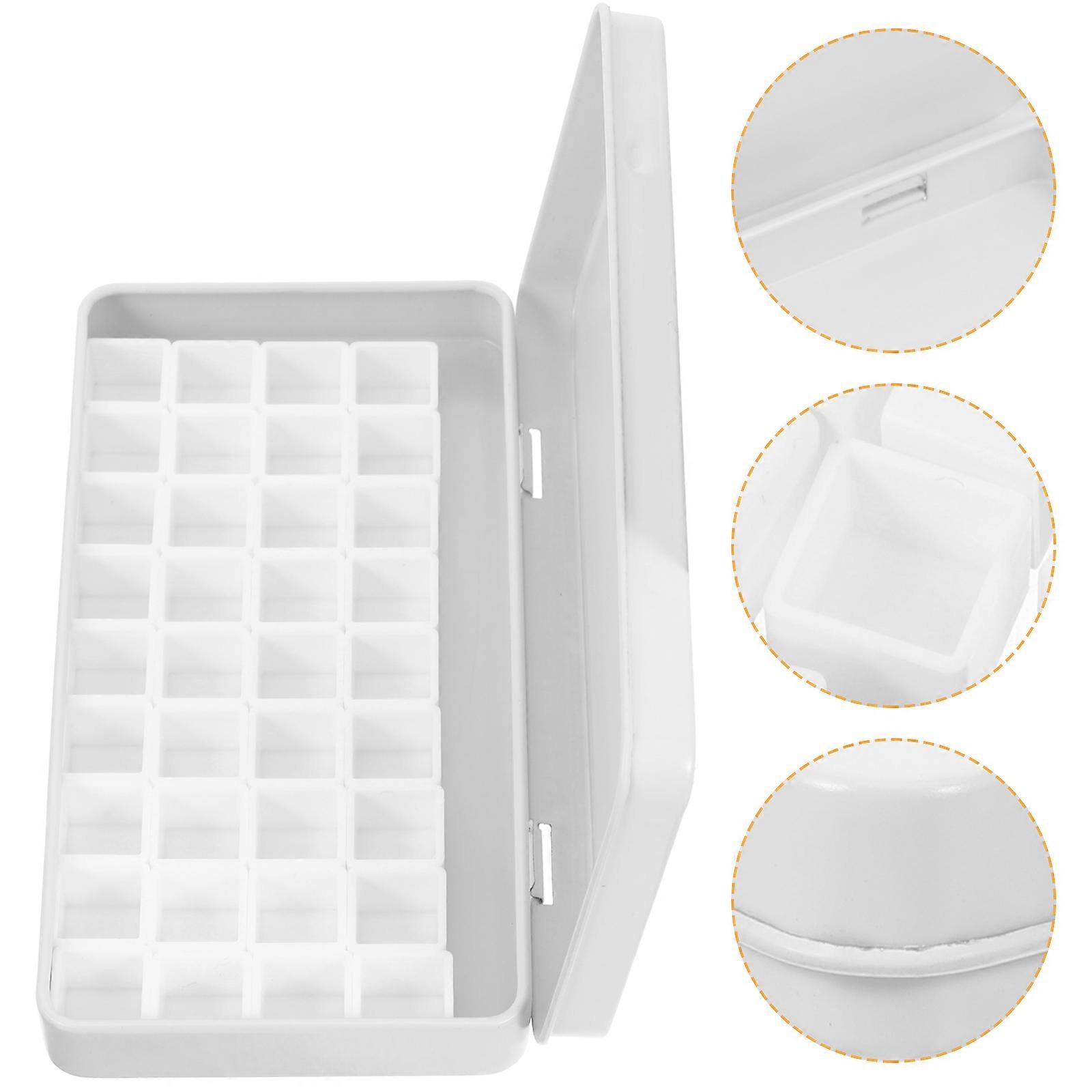 Watercolor Paint Tray with Metal Box for Storage White Color Mixing Plate Set of 1 7.8 x 5.5 x 1.2