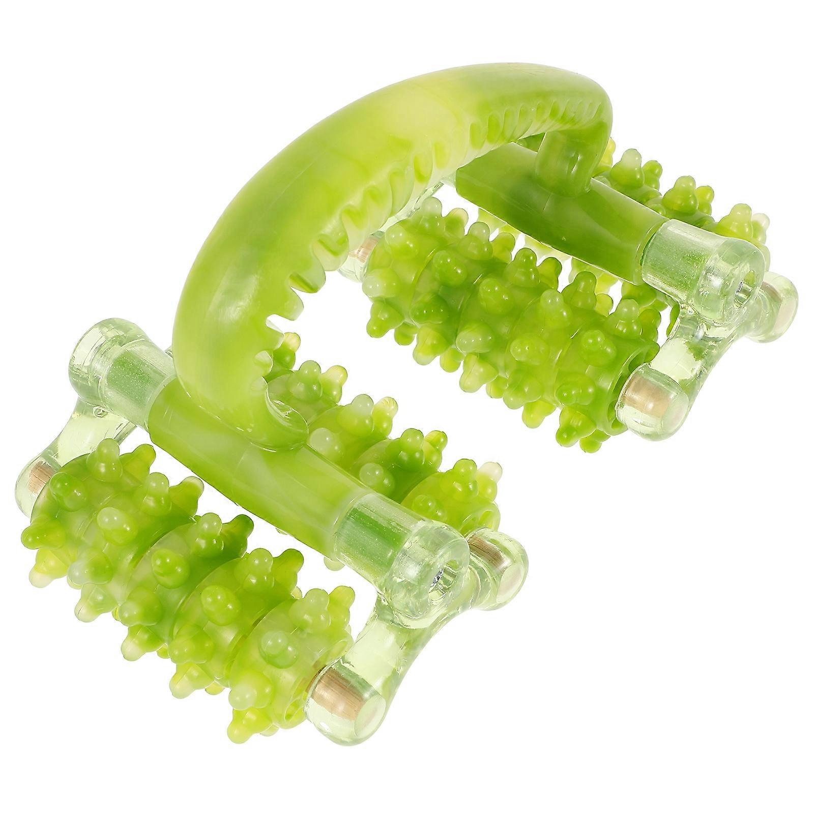 Handheld Portable Neck Massager with Precision Rollers for Full Body Massage Back Green PP