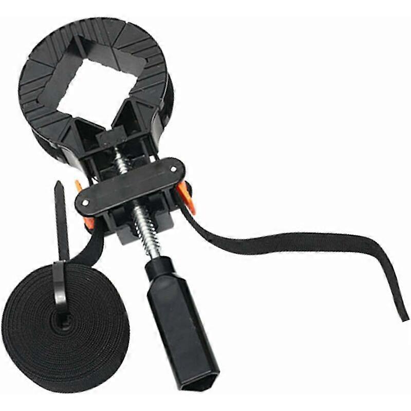 Adjustable Corner Clamp Strap, 4 Jaw Adjustable Corner Clamp, Strap Clamp Corner Clamp, Apply to Drawer Corner, Wooden Frame Black