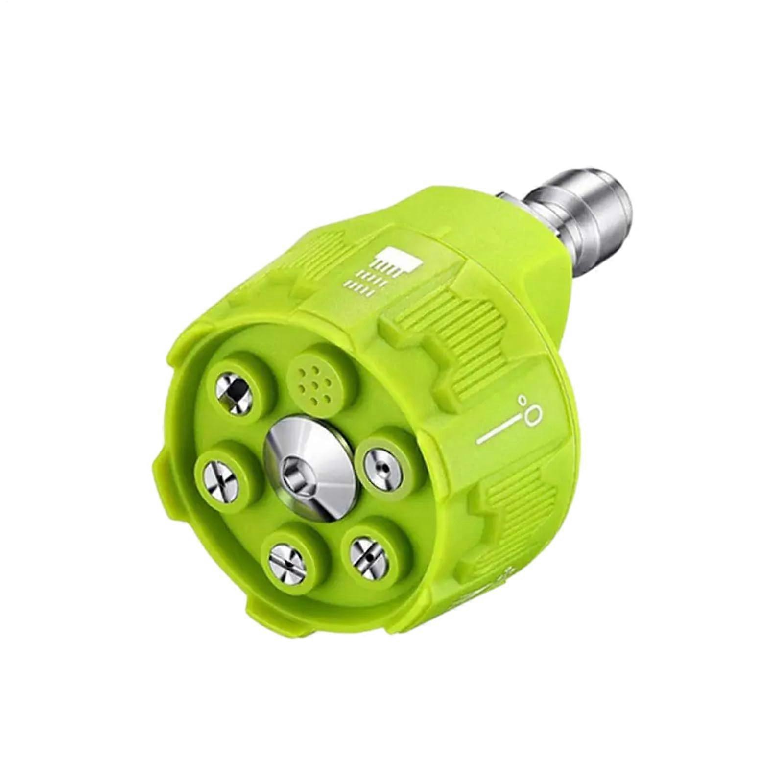 Pressure Washer Nozzle 6-in-1 Spray Tip with Quick Connect Adapter, 360-Degree Adjustable High-Pressure Nozzle for Car and Driveway