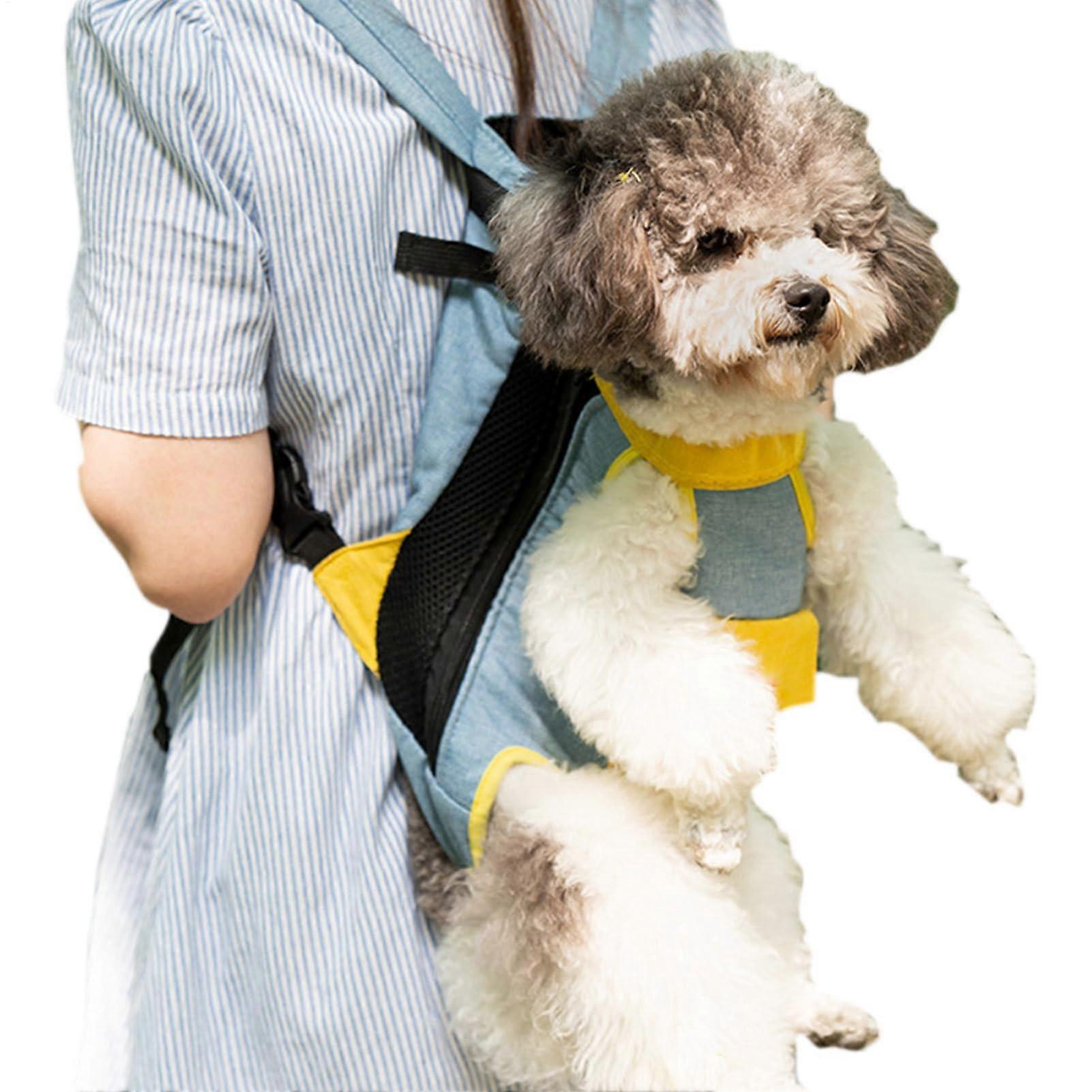 Cat Backpack Carrier - Lightweight Pet Carrier With Legs, Adjustable Straps, Small to Medium Dogs and Cats, YellowBlue