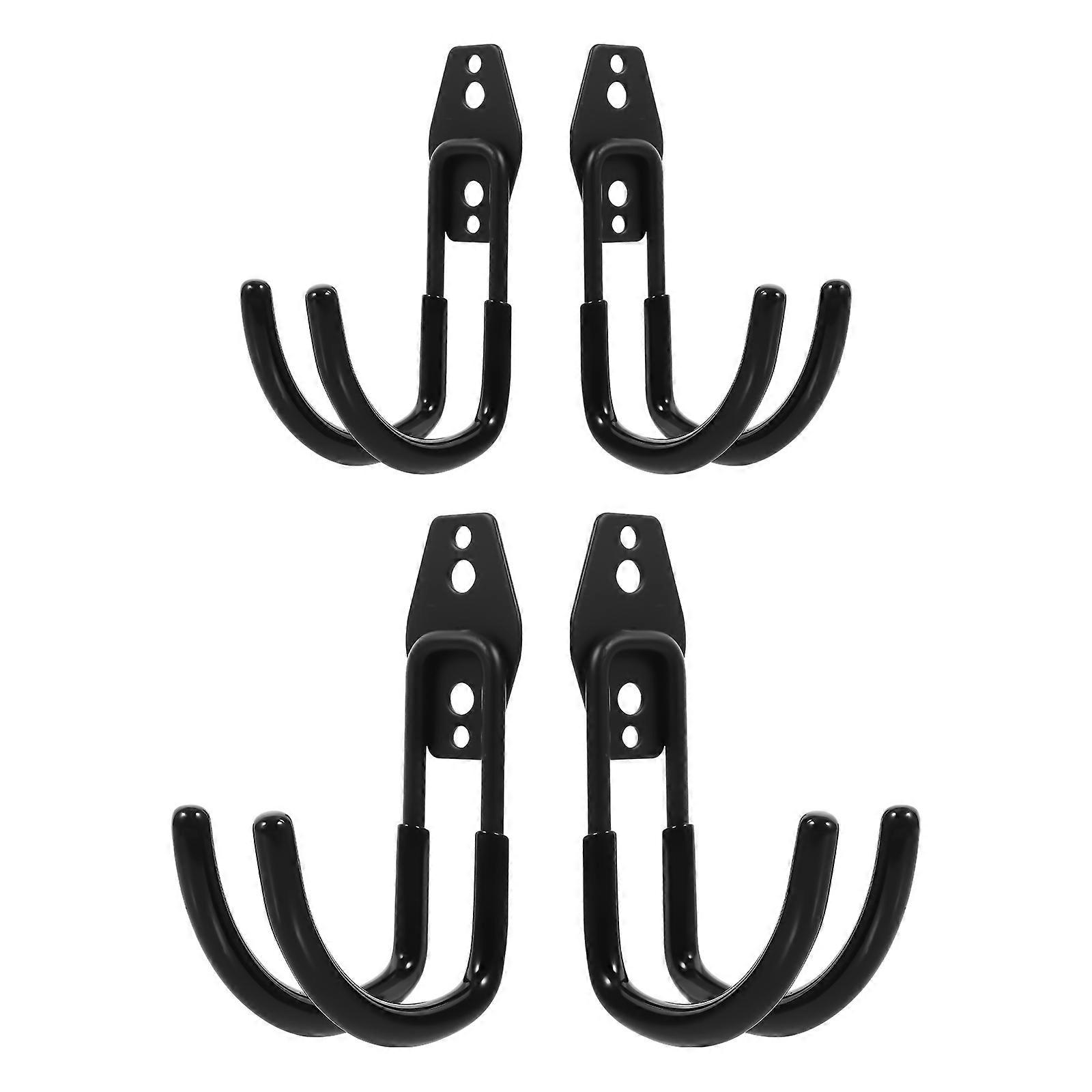 Utility Hanger Hooks Garage Ladder Hanger Storage Hooks For Garden Tools Black 4Pcs