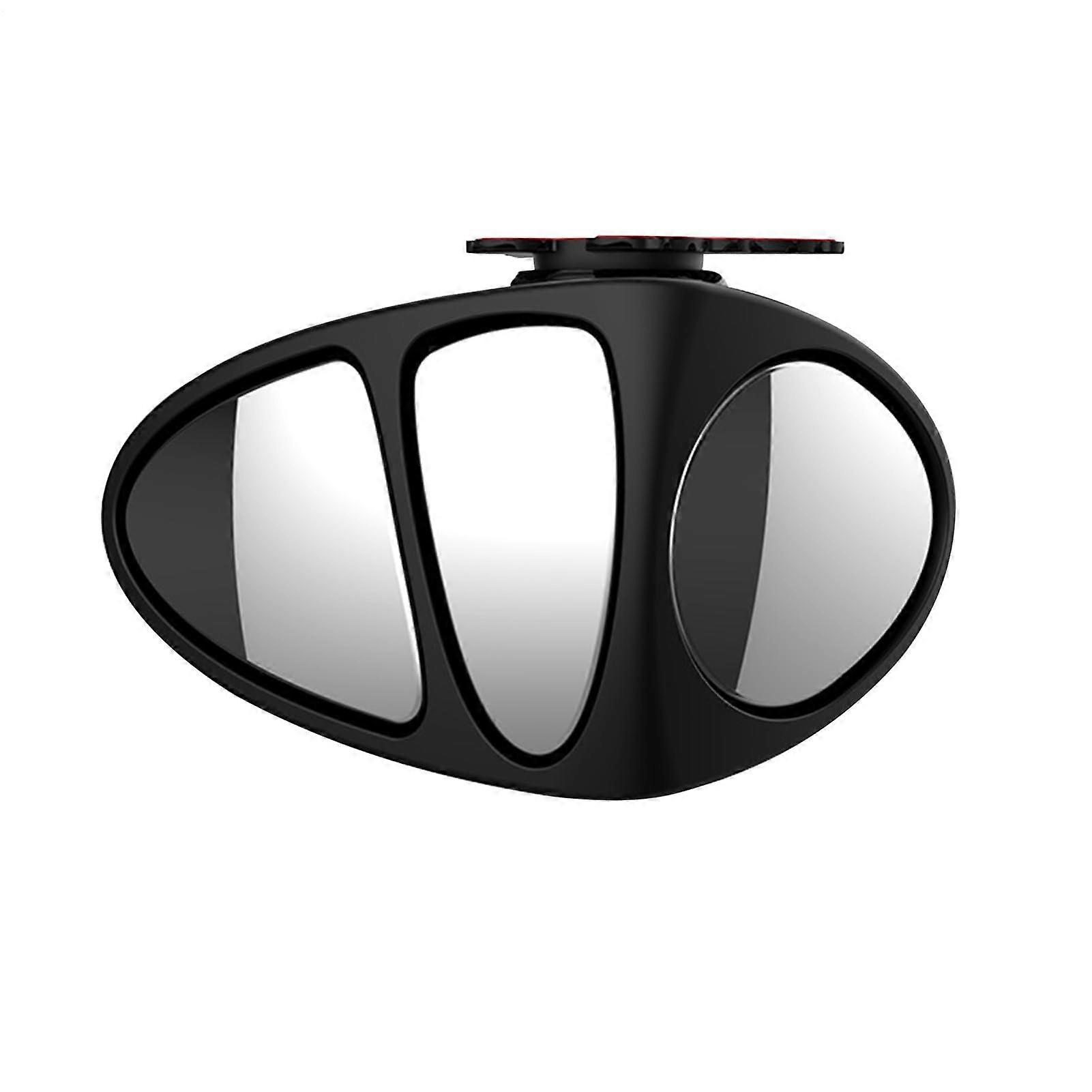 Car Blind Spot Mirror Three-Sided Convex Adjustable 360 Degree Viewing Glass for Trucks Vehicles Black Left