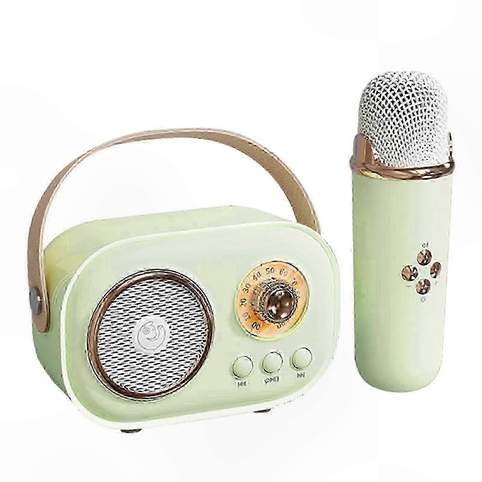 Wireless Karaoke Speaker with Built-in Microphone for Home Gatherings & Outdoor Events - Green Portable Sound System