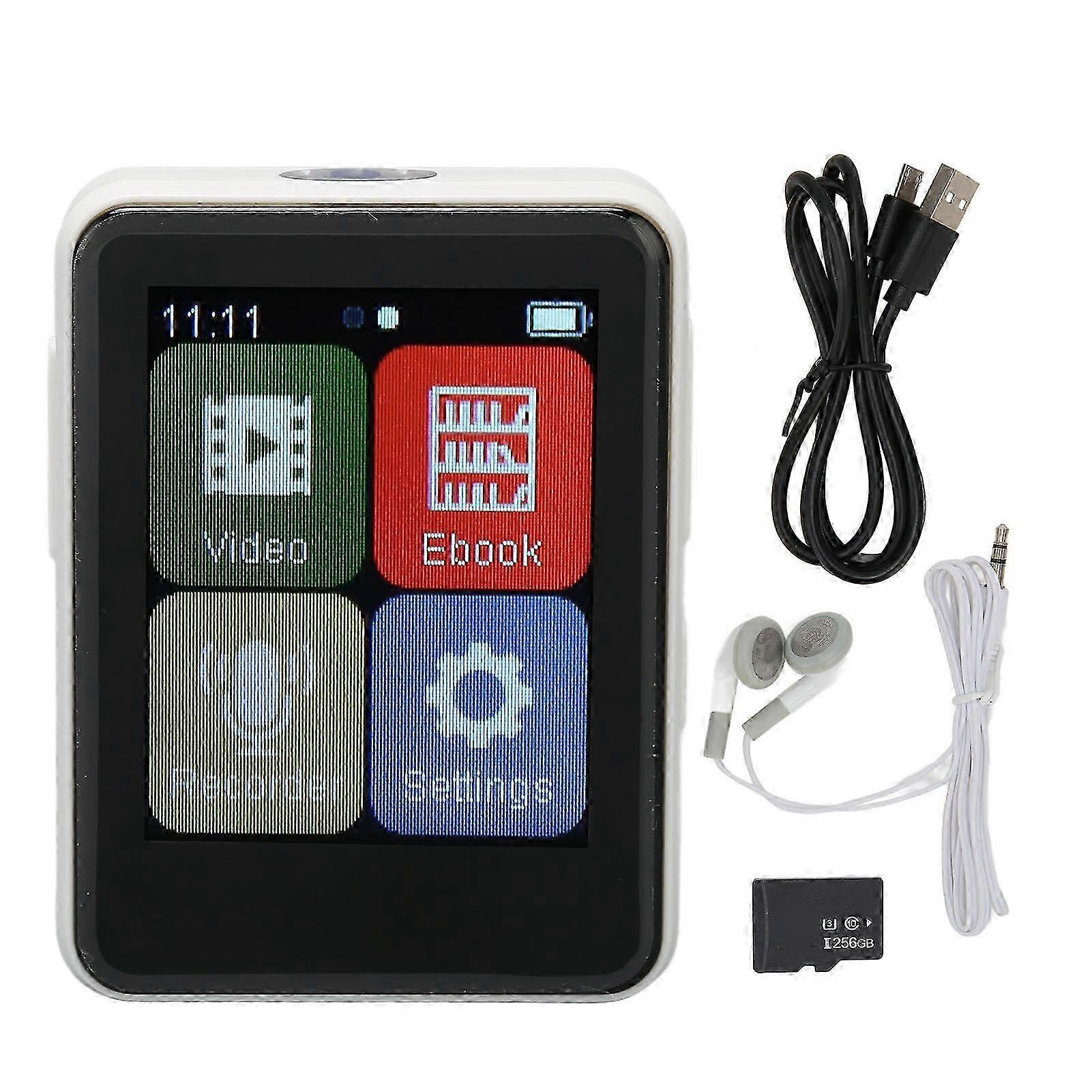 Bluetooth 5.0 MP3 Player with HD Noise Reduction, FM Radio, 1.8inch Touchscreen, 256GB Memory Card
