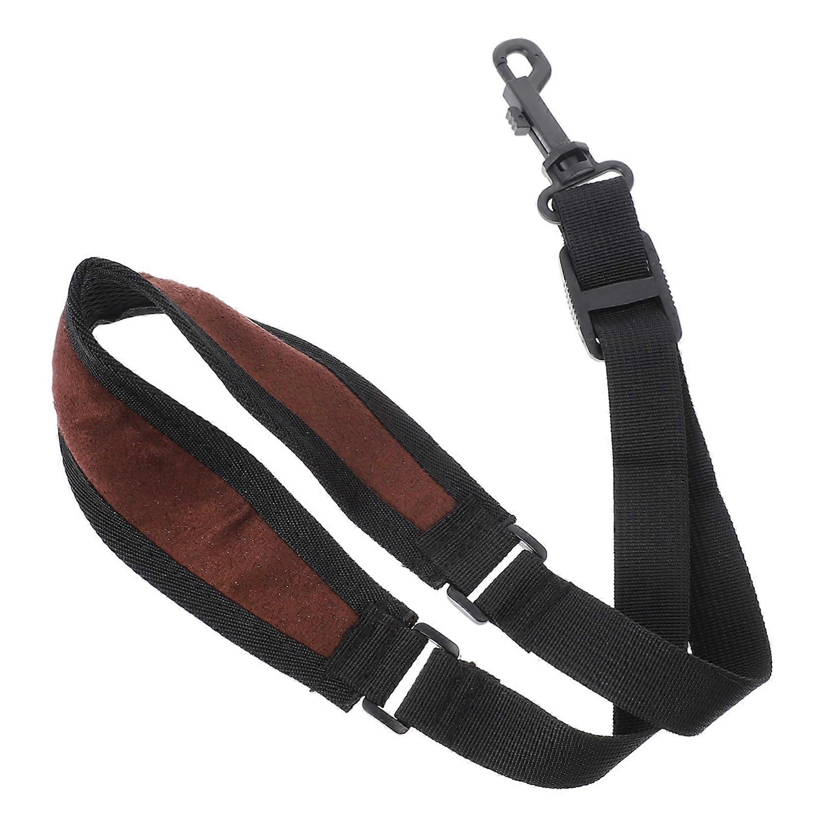 Saxophone Strap Made of Cotton, Saxophone Strap with Wide Design, Comfortable to Wear, 5X51CM, Coffee