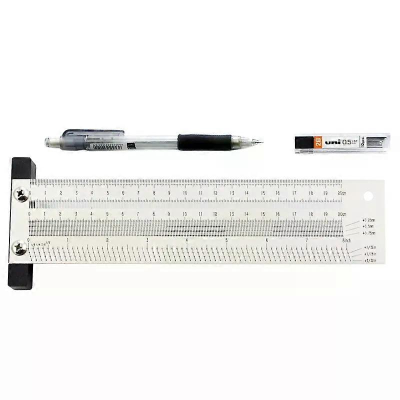 Precision T Square Hole Stainless Steel Tailoring Ruler Scriber Mark Line