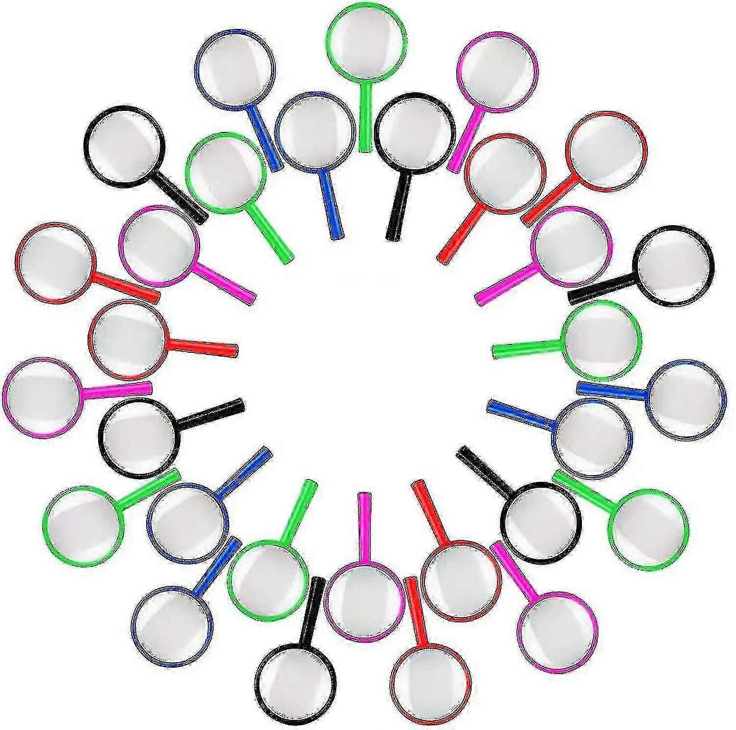 30 Pack Colorful Mini Magnifying Glasses For Kids