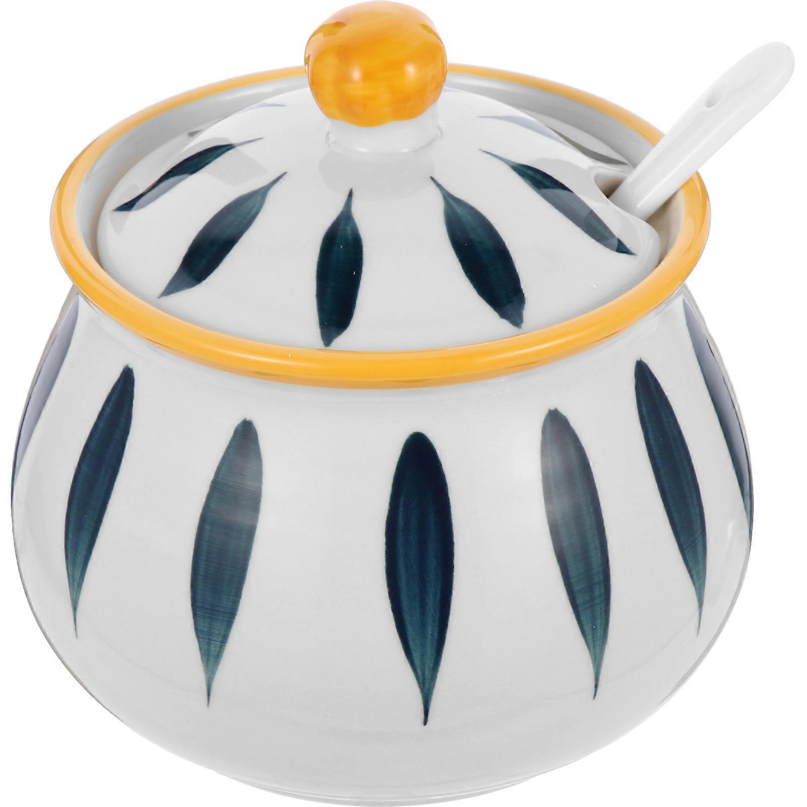 Ceramic Grease Container Oil Cooking Grease Storage Pot Ceramic Kitchen Seasoning Jar