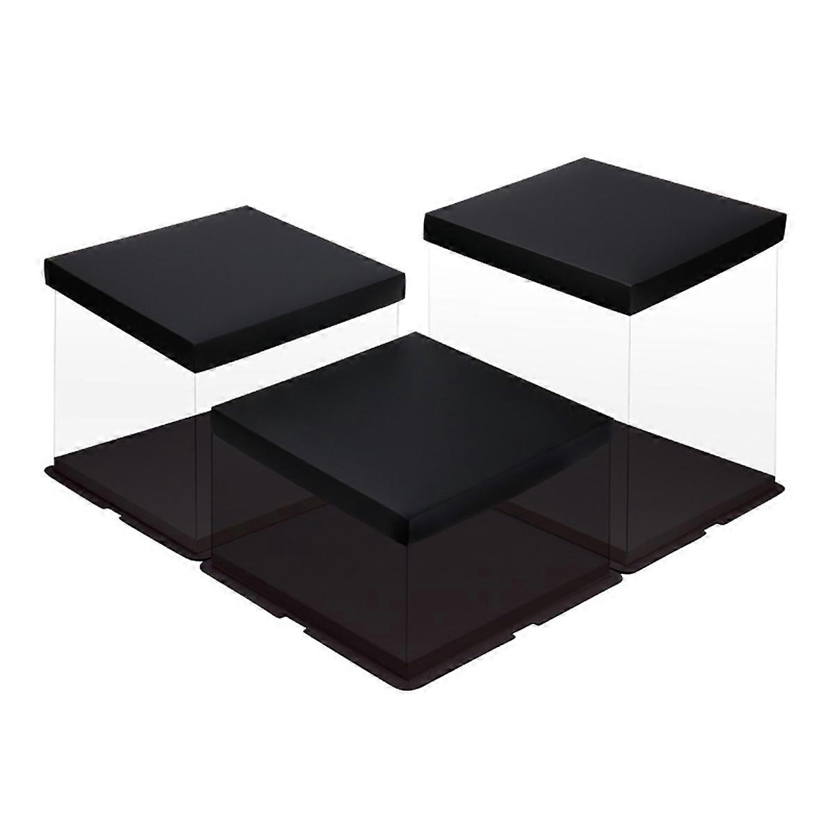 Transparent Cake Display Box Square Baking Muffin Packaging Cupcake Carrier Storage Container with Lid (10.5inch, Singlelayer)