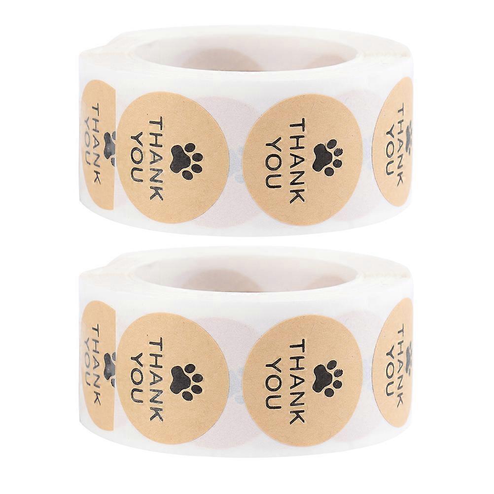 2 Rolls Kraft Paper Roll Stickers Packaging Gift Box Decorations Sticker Rolls