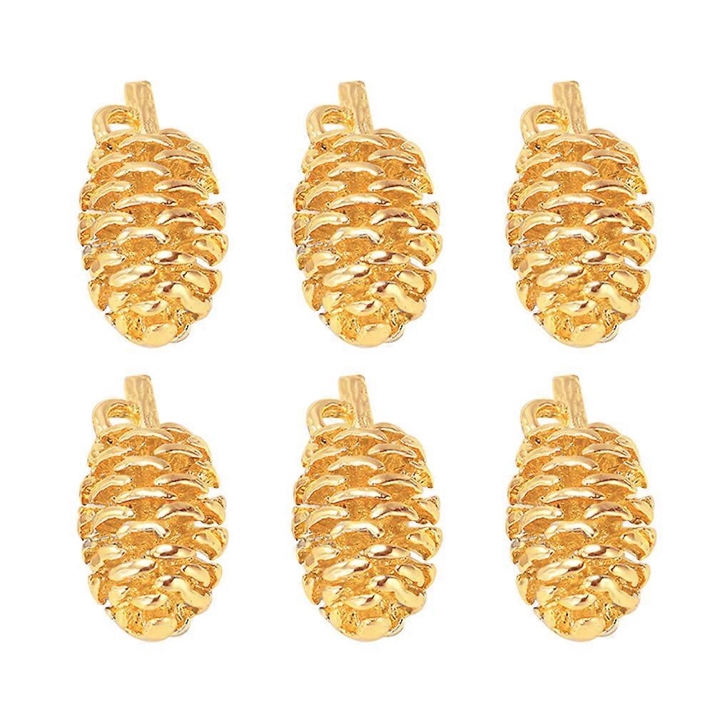 6Pcs DIY Jewelry Pendants Creative Pine Cone Ornaments Hanging Decoration Accessories for Necklace Bracelet Earrings