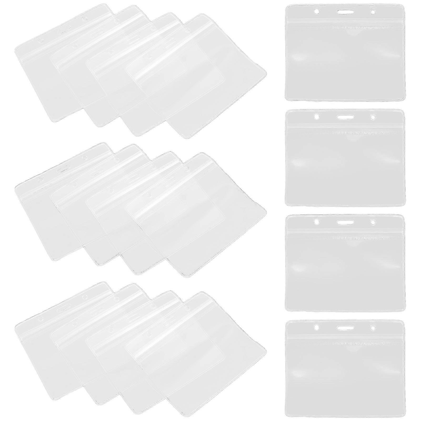 50pcs Clear ID Card Holders Transparent Badge Sleeves Scratch Resistant for Office School Medical Staff Lightweight Compact Design for Name Badges