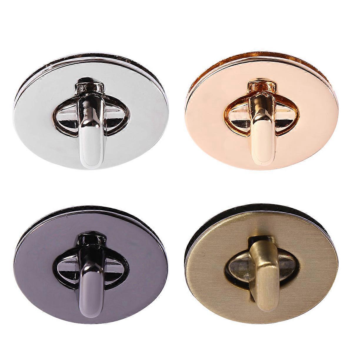 Assorted Color Zinc Alloy Bag Locks Durable Rustless Fashionable Egg Shaped Design for Handbags 4 Pieces Small Size