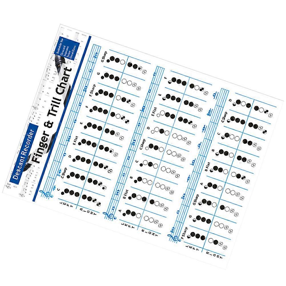 Coated Clarinet Chord Chart with Flute Diagrams Portable Practice Guide for Beginners, Learning Aid for Skill Improvement