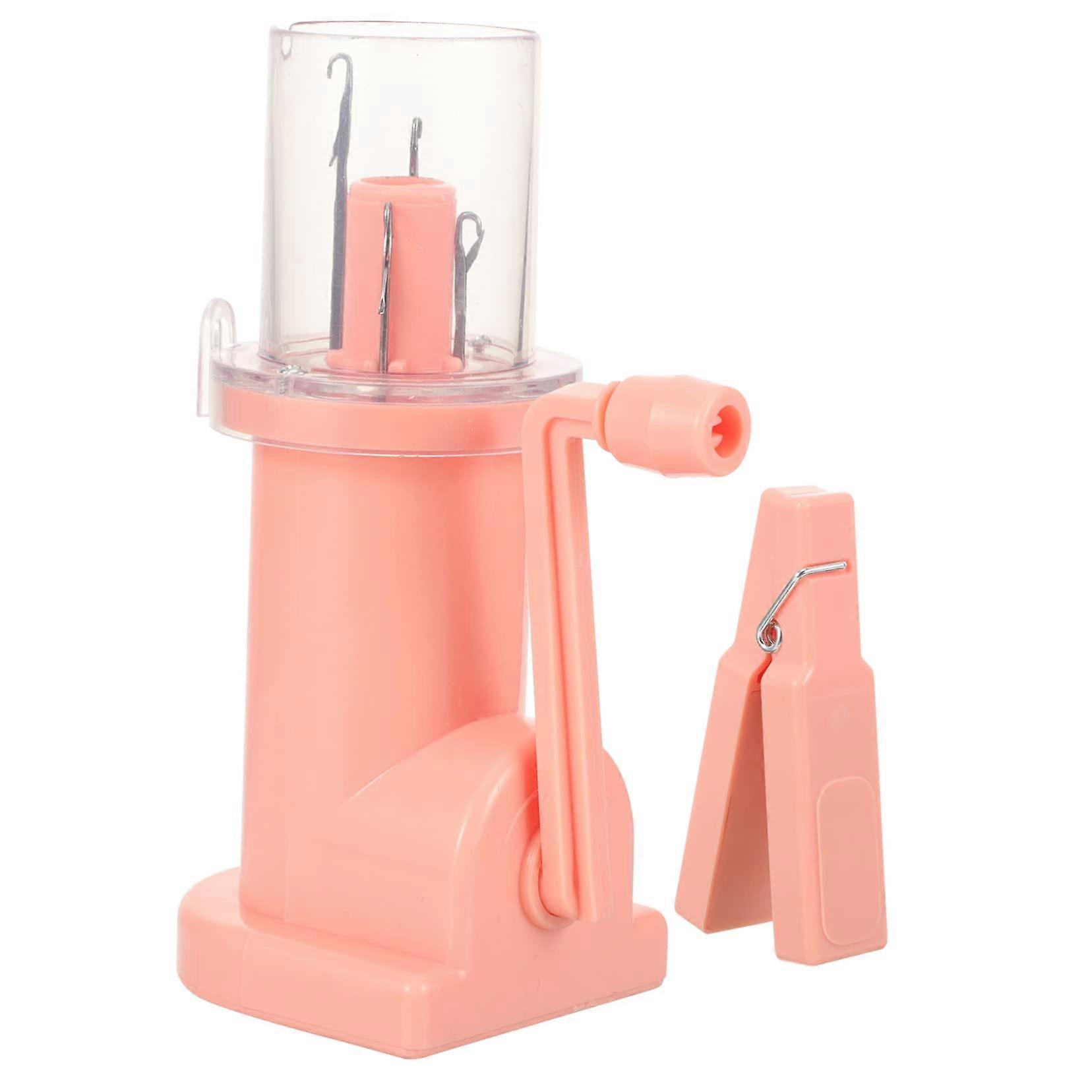 Hand Knitting Machine Portable Yarn Winder For Crochet Yarn Ball Winder Pink ABS Plastic Hand Weaving Tools