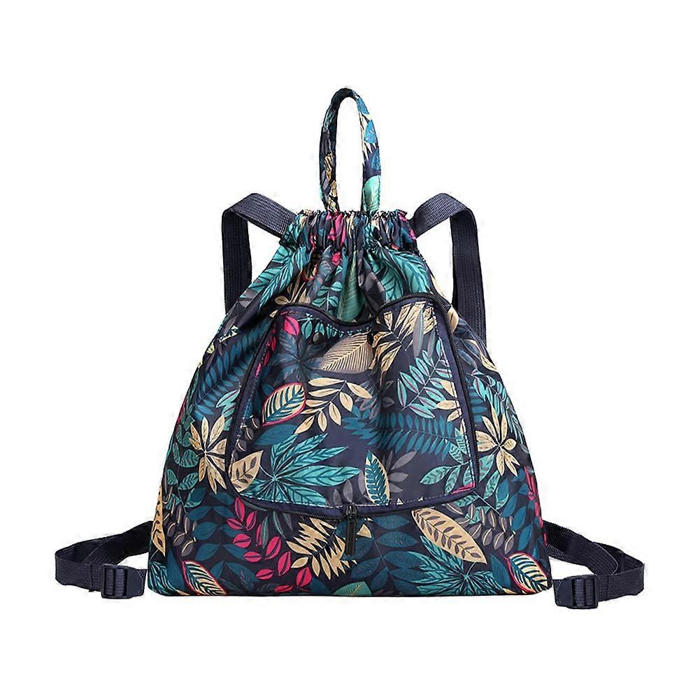 Shopping Bag Drawstring Foldable Backpack Portable Nylon Waterproof Lightweight Large Capacity for Workout and Running