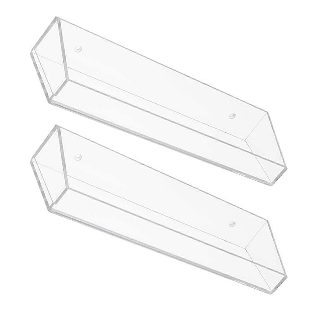 Acrylic Storage Shelf for Bathroom Wall Mounted 1Set Transparent Design