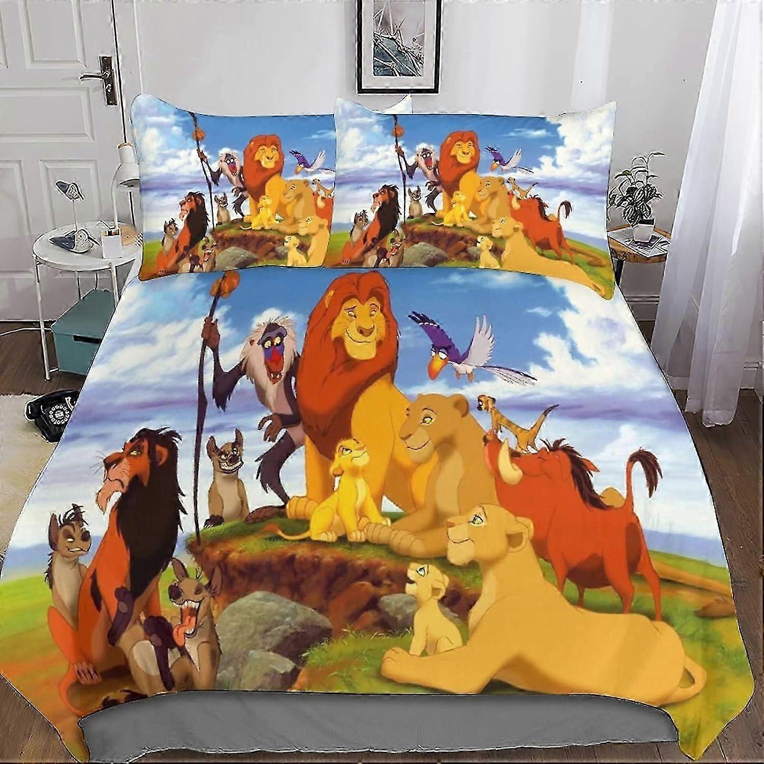 The Lion King Pieces غطاء لحاف مجموعة أغطية لحاف الفراش ، أغطية لحاف هيبوالرجينيك فائقة النعومة مع سحاب 135 * 200 سم