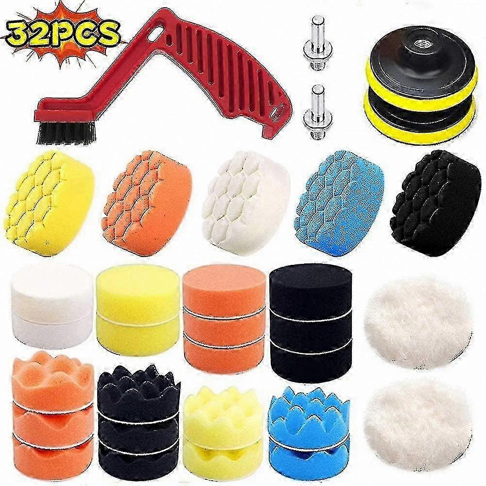 32-Pack Car Polishing Pads, 80mm Foam Sponges for Polishing and Buffing Tasks