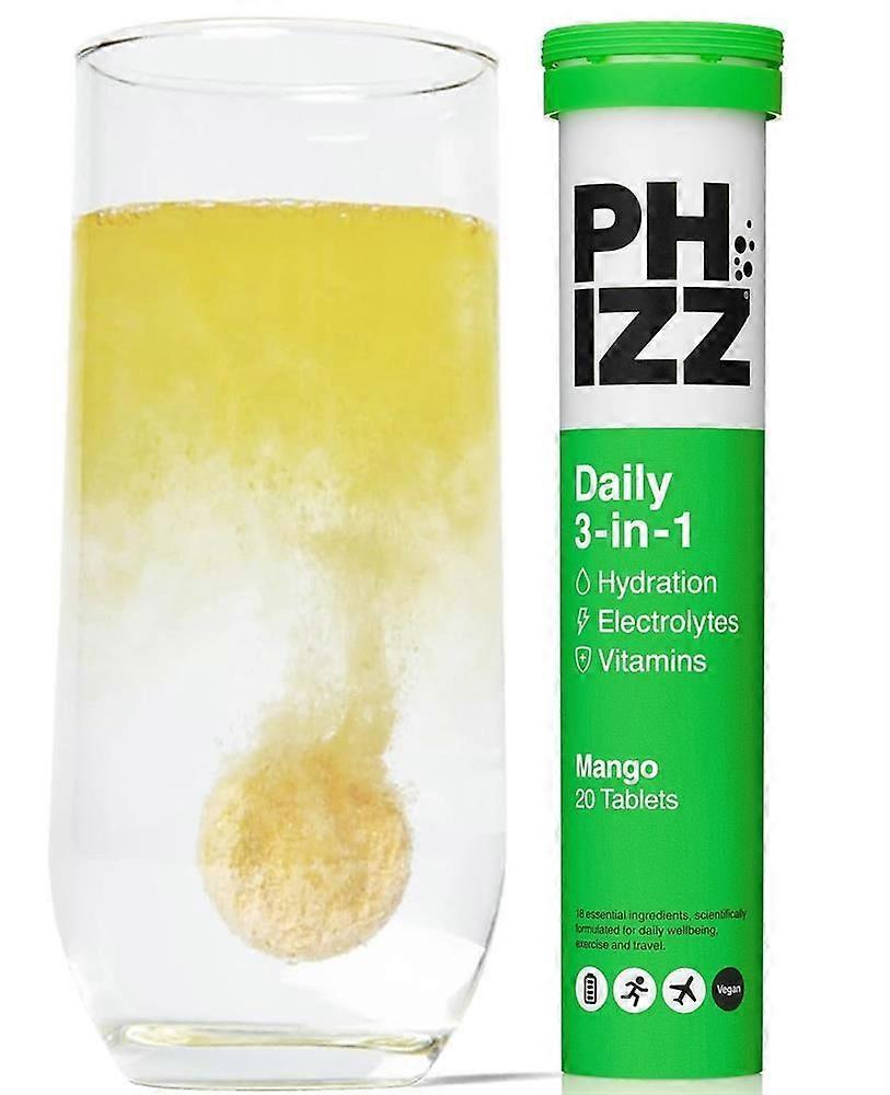 Phizz 3in1 Hydration Electrolytes Vitamins - Mango - 20 Tabs - 4 Pack