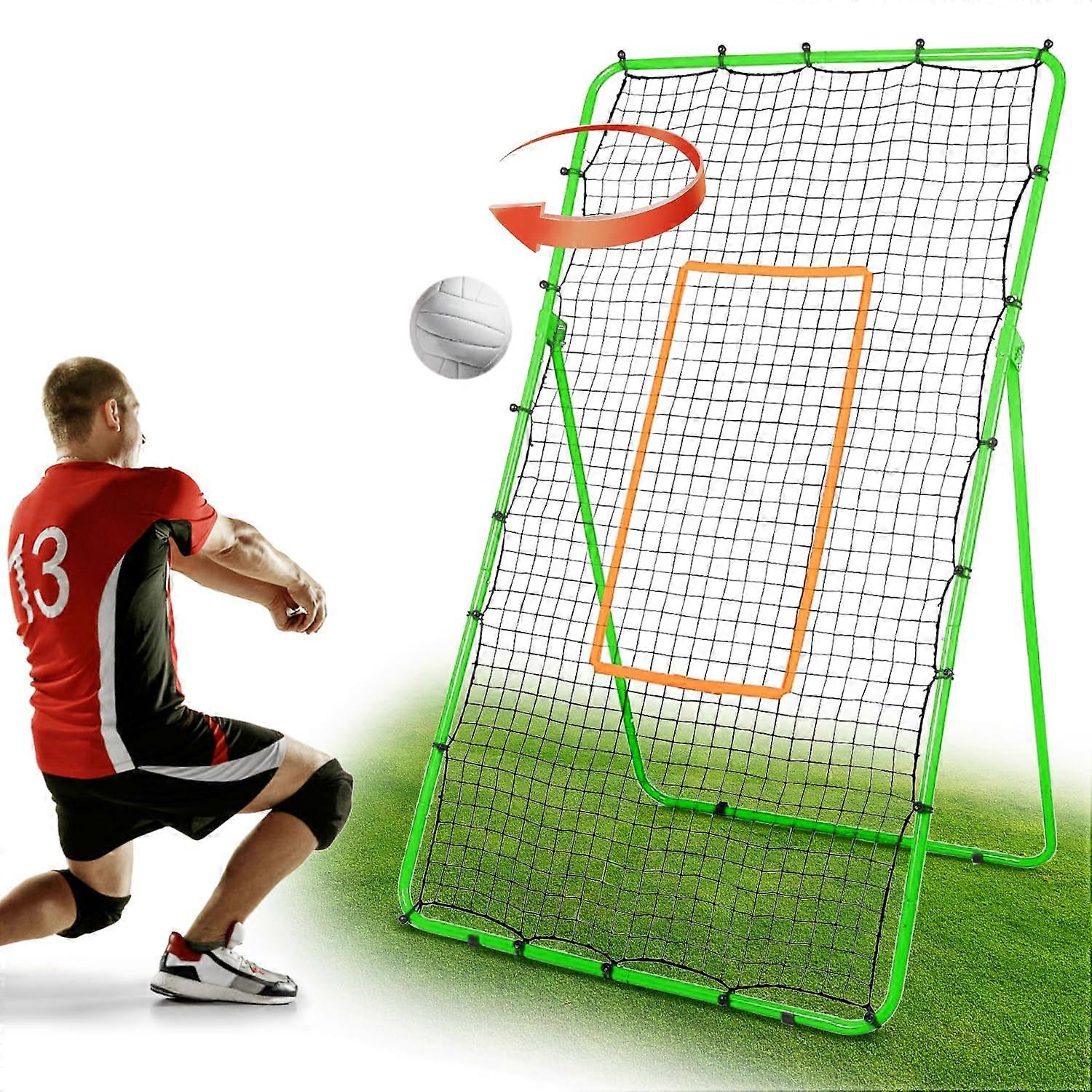 Volleyball Rebounder Net, Training Equipment, Adjustable 7x4 ft Green