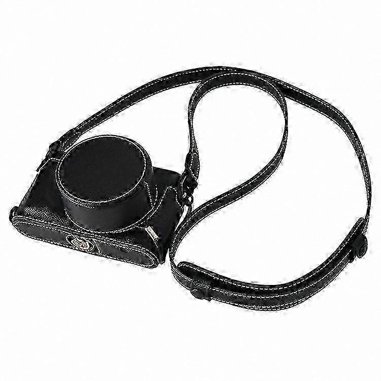 Camera Base with Lens Cap and Shoulder Strap for D-Lux 8, PU Leather Protective Case