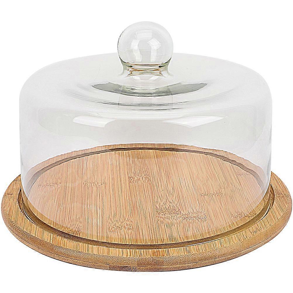 Cake Tray with Glass Dome Cake Display Plate Serving Tray Dessert Storage Tray