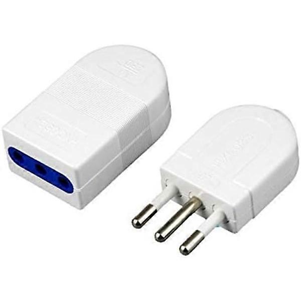 Socket Italian Standard Three Round Pin Detachable Male Plug + 3-Hole Female Plug Socket USB Charger