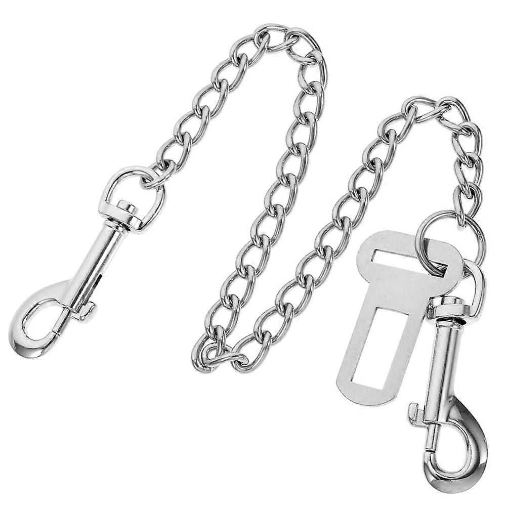 Sturdy Dog Car Leash with Portable Seatbelt Professional Dog Accessory in Silver Stainless Steel