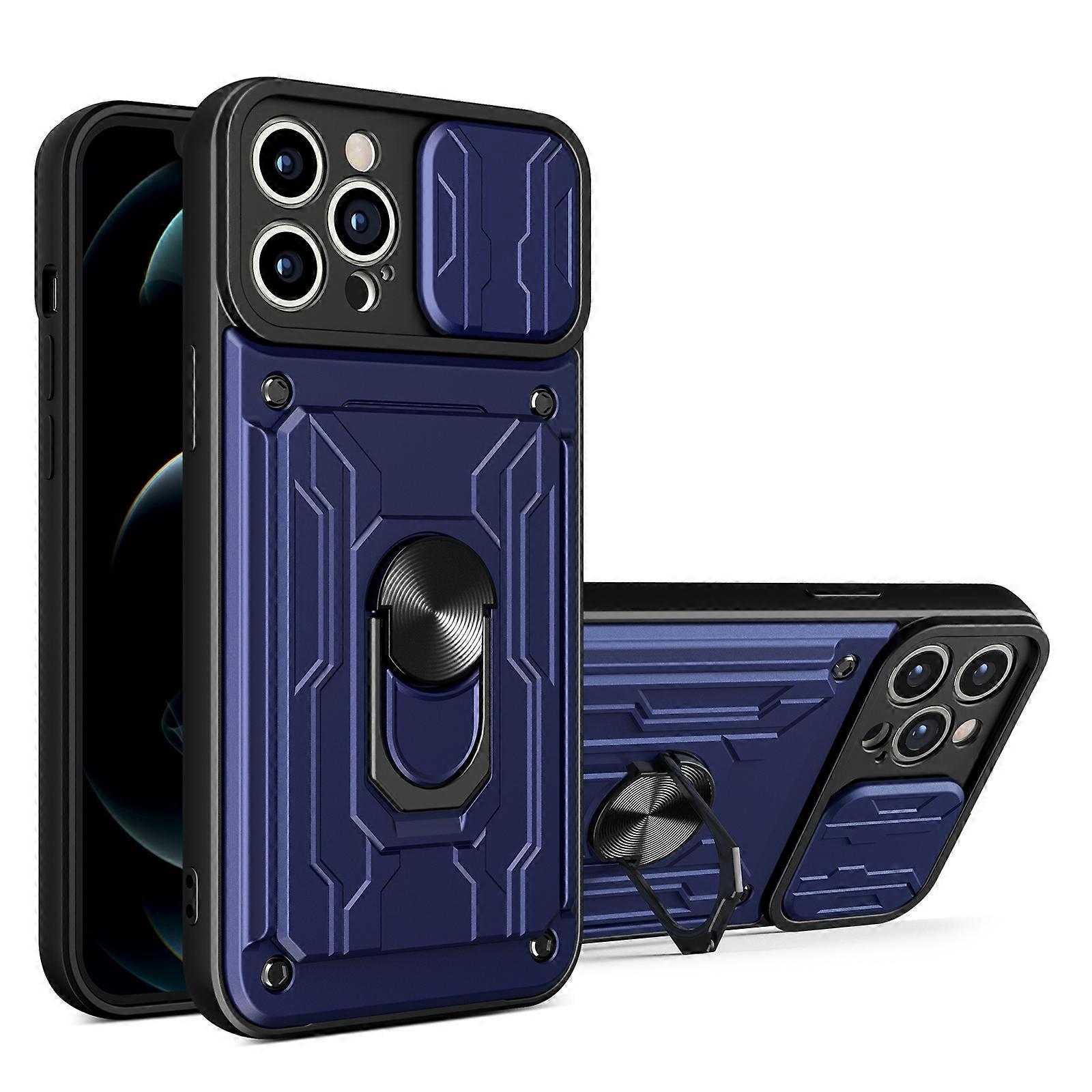 Sliding Camshield TPU+PC Phone Case with Card Slot