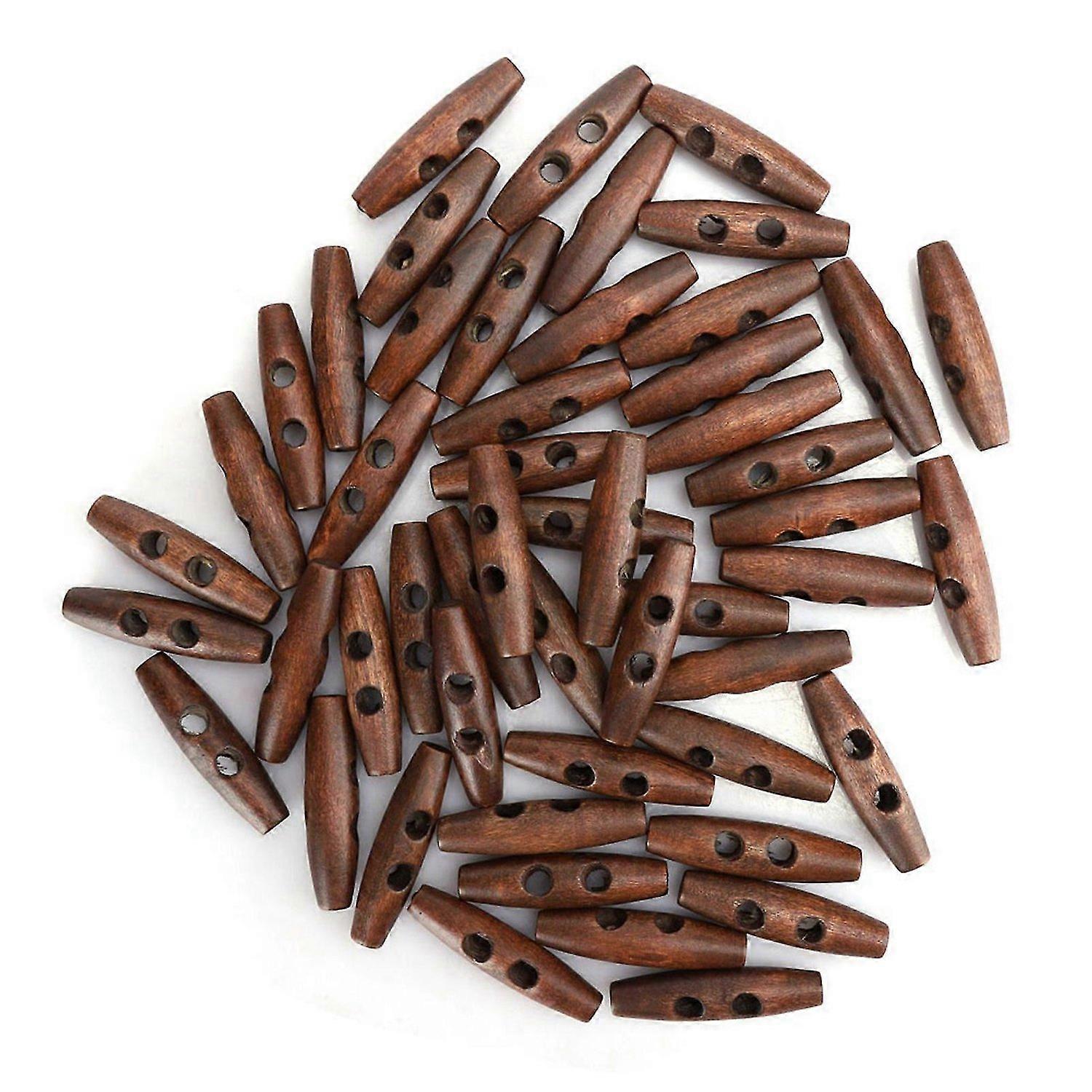 2025 siste modell 50 stk mørk kaffe sy 2 hull treknapper DIY frakk