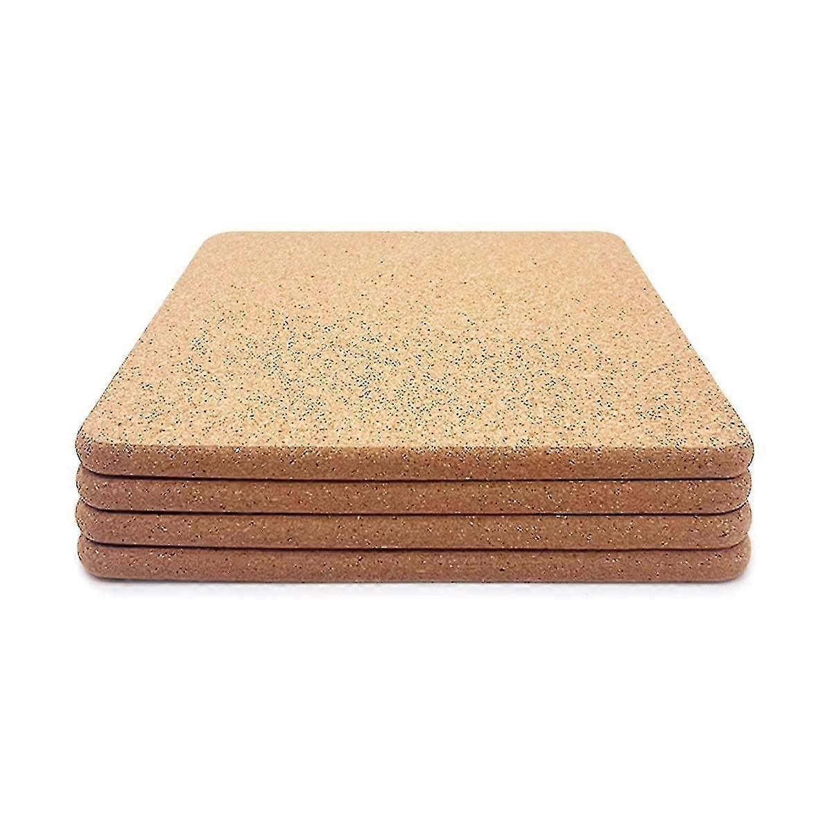 Thick Cork Coaster for Kitchen, 8 Inch Heat Resistant Square Pad
