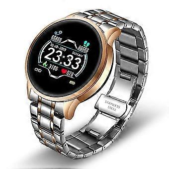 Rostfritt stål Digital Watch Män, Elektronisk Led Manliga Armbandsur, Klocka (Stål Ros Guld)