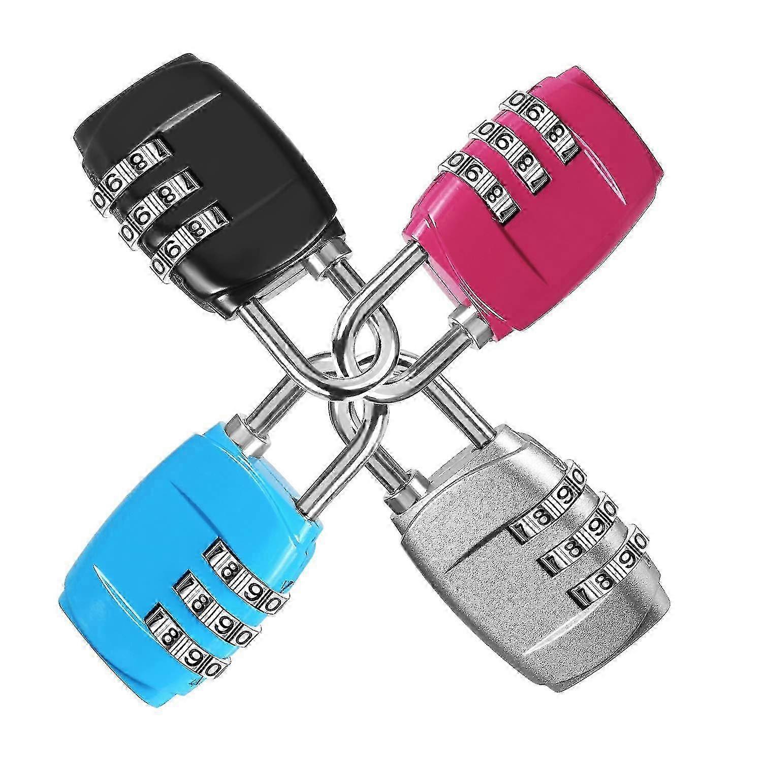 2025 4 Pack Luggage Locks, Combination Padlock,3 Digit Combination Padlock