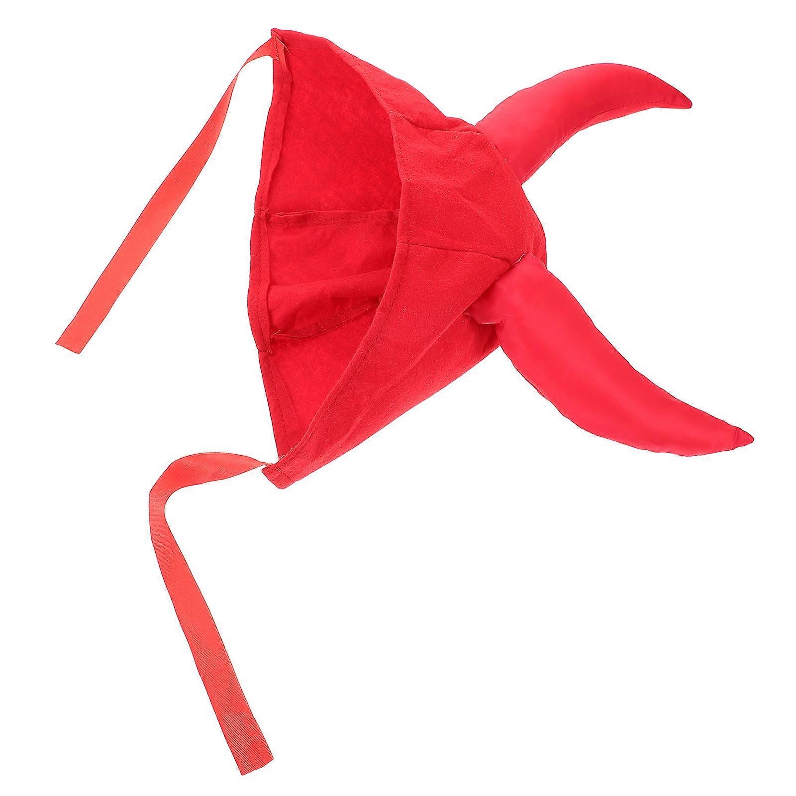 Funny Cow Horn Headpiece for Decoration Red Cloth