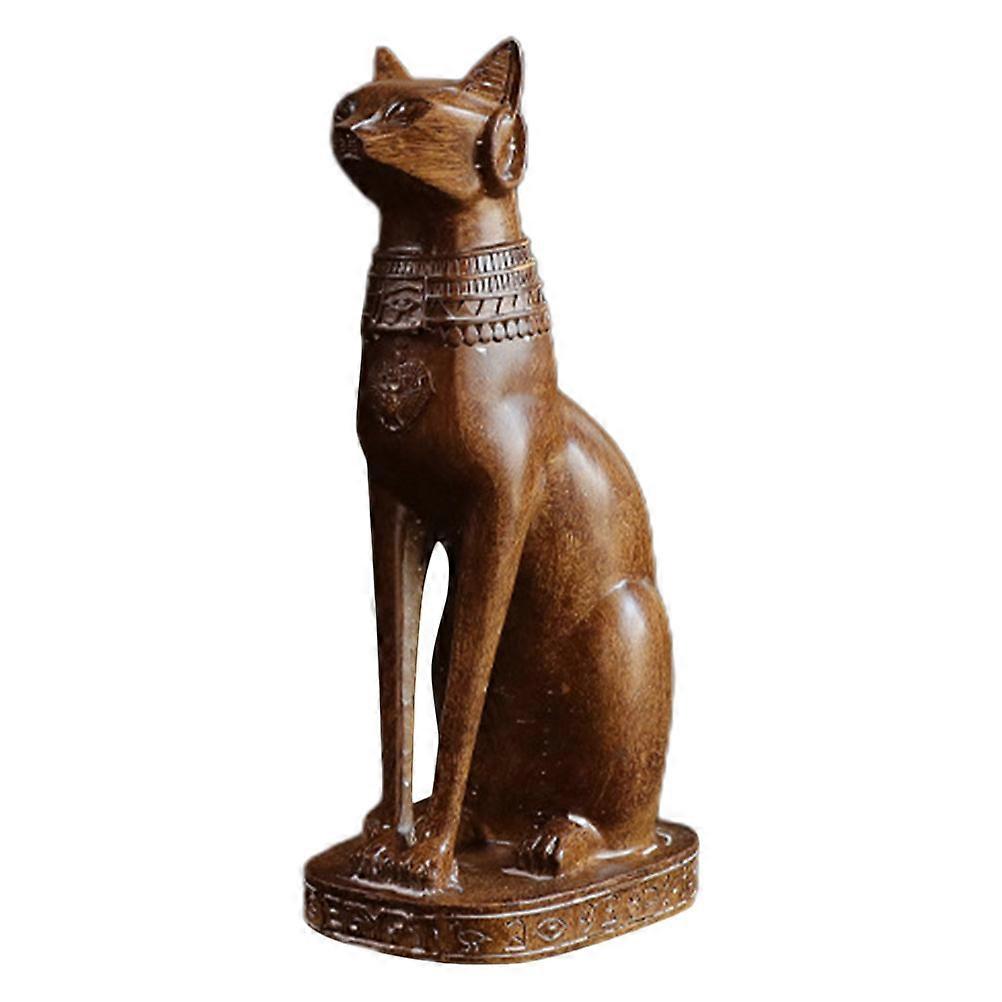 Coffee Egyptian Cat Figurine Resin Statue for Decoration 2Pcs Set